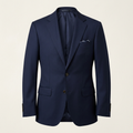 Illustrative image of a men's navy blazer
