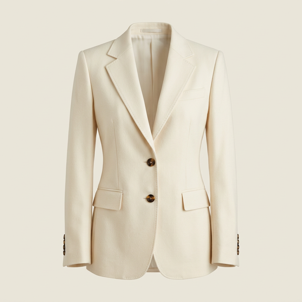 Illustrative image of a women's cream blazer