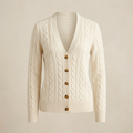 Illustrative image of a women's ivory cardigan