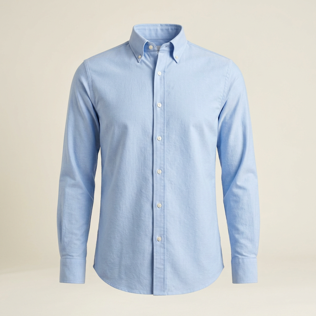 Illustrative image of a men's light blue shirt